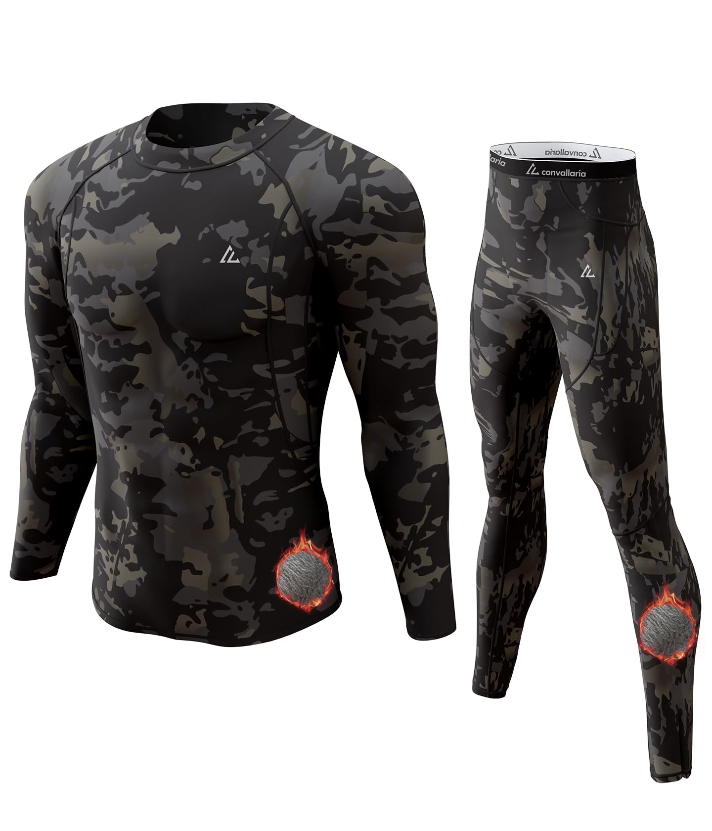 Mens Thermal Underwear Long Johns Set Cold Weather Hunting Base Layer