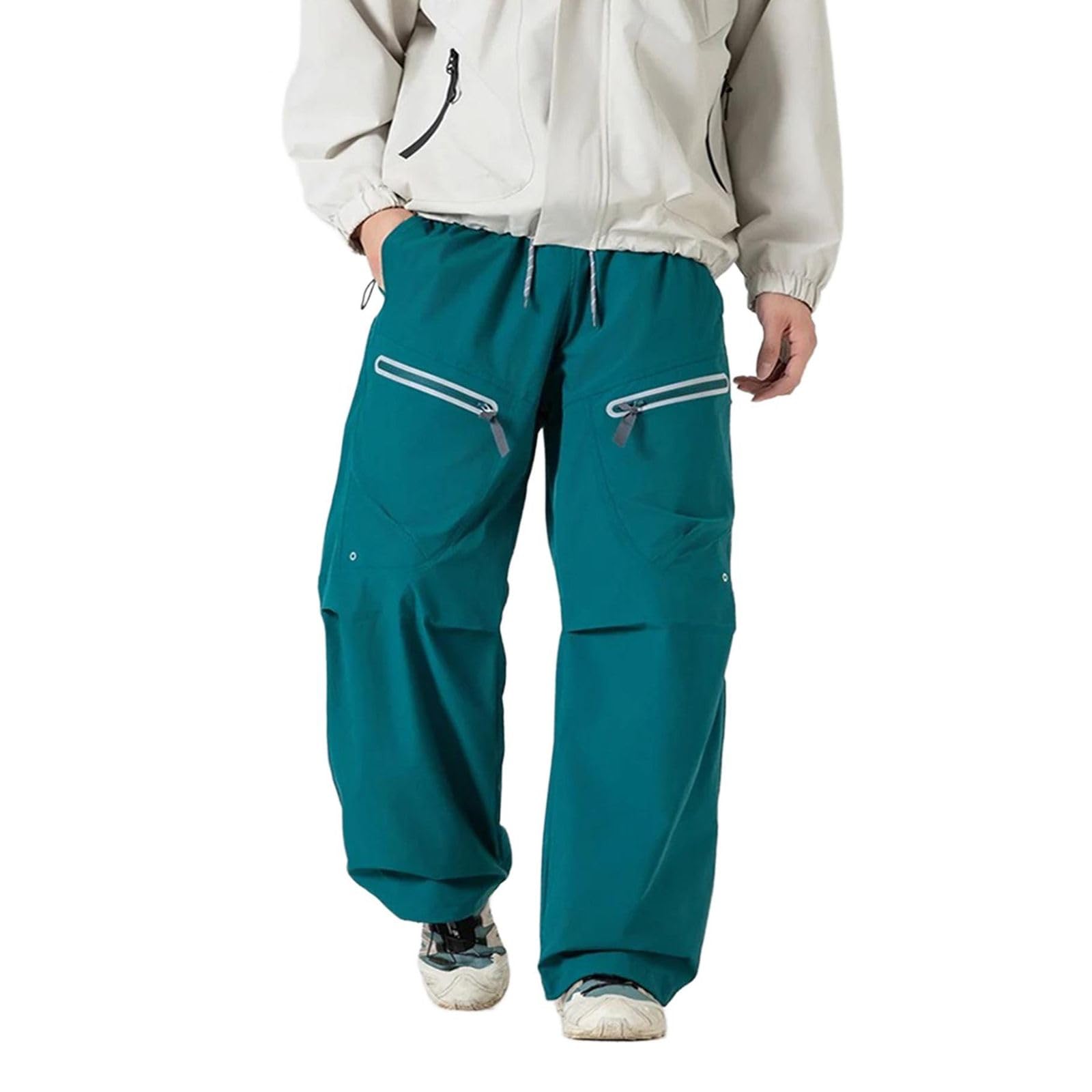 Pantalones de Carga Deportivos Impermeables para Hombre, Pantalones Unisex Holgados Casuales callejeros