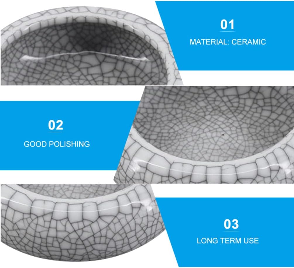 Ink Dish Chinese Ink Plate Ceramic Round Watercolor Pigment Trays Paint Pallet Vintage Color Mixing Tray Small Bowl Brush for Chinese Calligraphy Tool Multipurpose Tool
