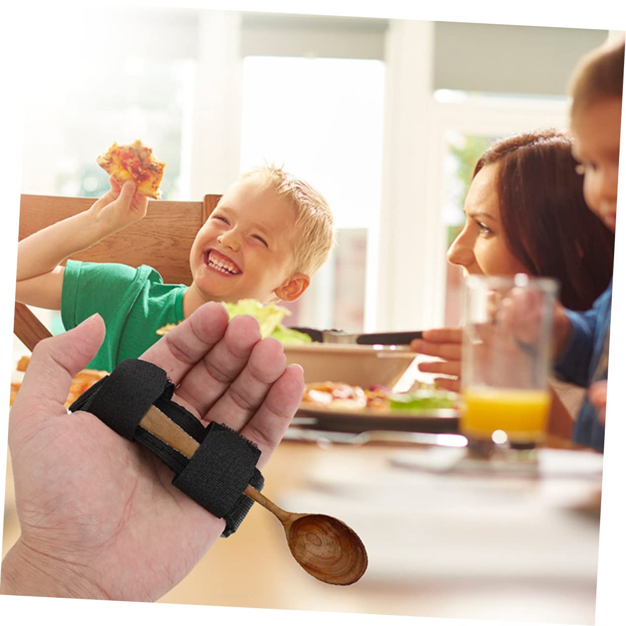 FOMIYES Kit De Ayuda Alimentaria De 10 Piezas Para Discapacitados Soporte Adaptable Para Vajilla Para Comer Soporte Para Cubiertos Ayuda Adaptable Correa De Agarre Para Sujetar Utensilios
