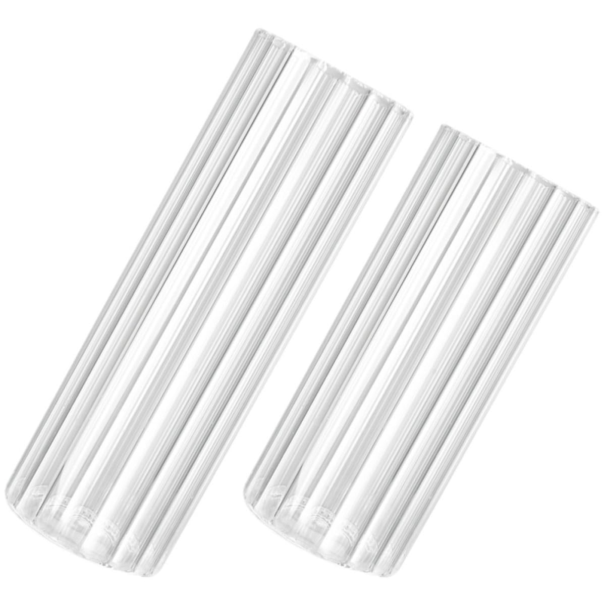 Lot de 2 vases cylindriques en verre transparent TIDTALEO pour décoration moderne