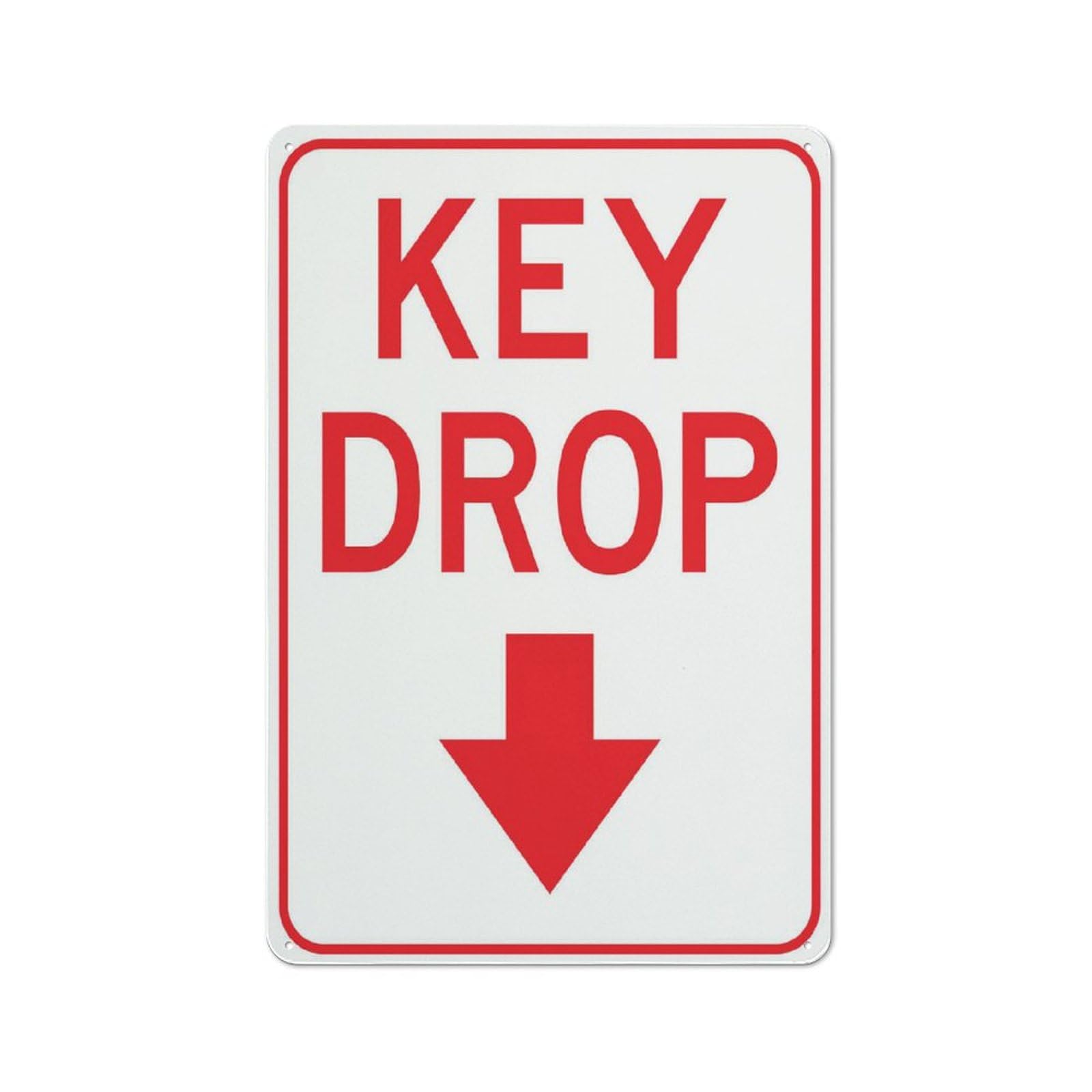 peiyeety Metal Tin Signs Vintage Funny Key Drop Sign Reflective Metal Warning Signage With Symbol For Indoor Outdoor Use 12x8 inch