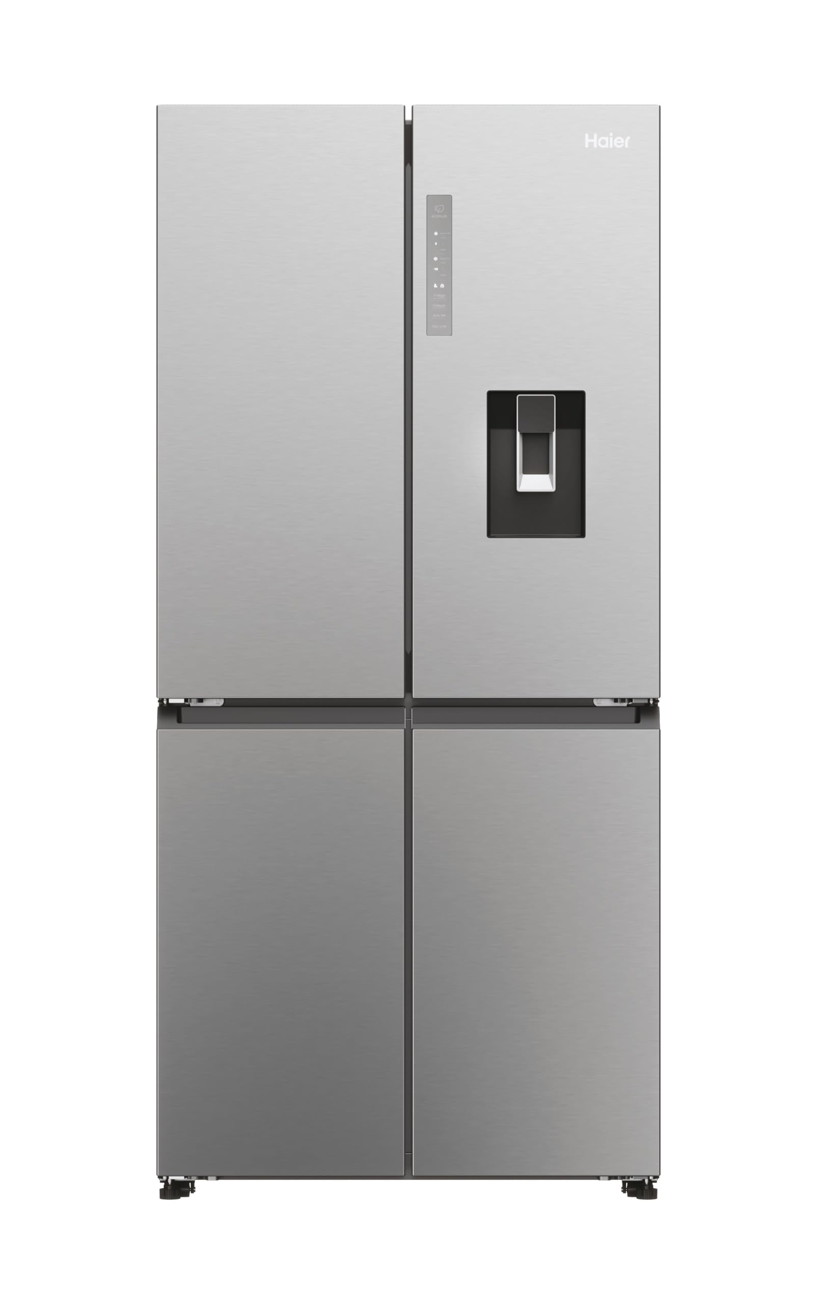 Haier Cube 83 Series 3 HCR3818EWMM Frigorífico 4 Puertas, Capacidad XXL 463L, Dispensador de Agua, Motor Inverter, Multiflow Air Surround, Total No Frost, Ancho 83cm, Iluminación LED, Inox