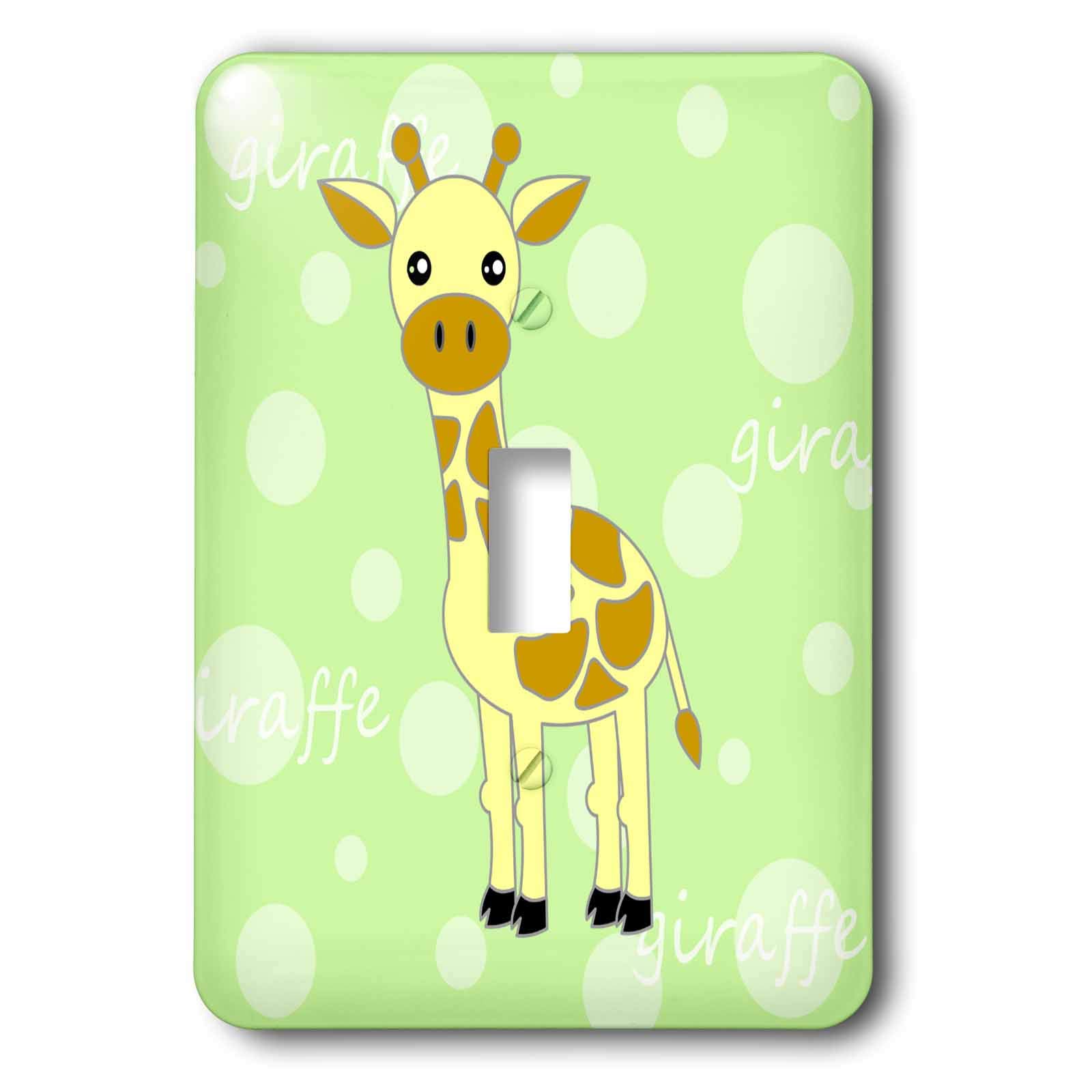Interrupteur motif girafe bébé vert pour remplacer une plaque murale unie