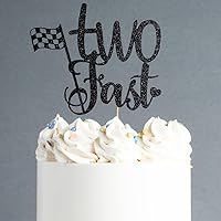 Vista 4 de Decoración para tarta de cumpleaños con temática de carreras, decoración de segundo cumpleaños para niño, decoración de segundo cumpleaños