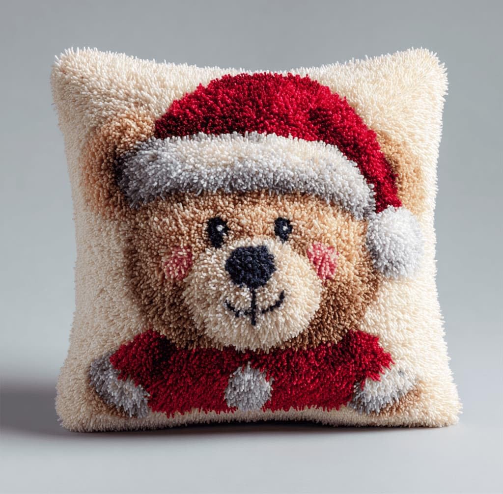 Kitquiver Latch Hook Kits Christmas Bear for Adults,Beginners