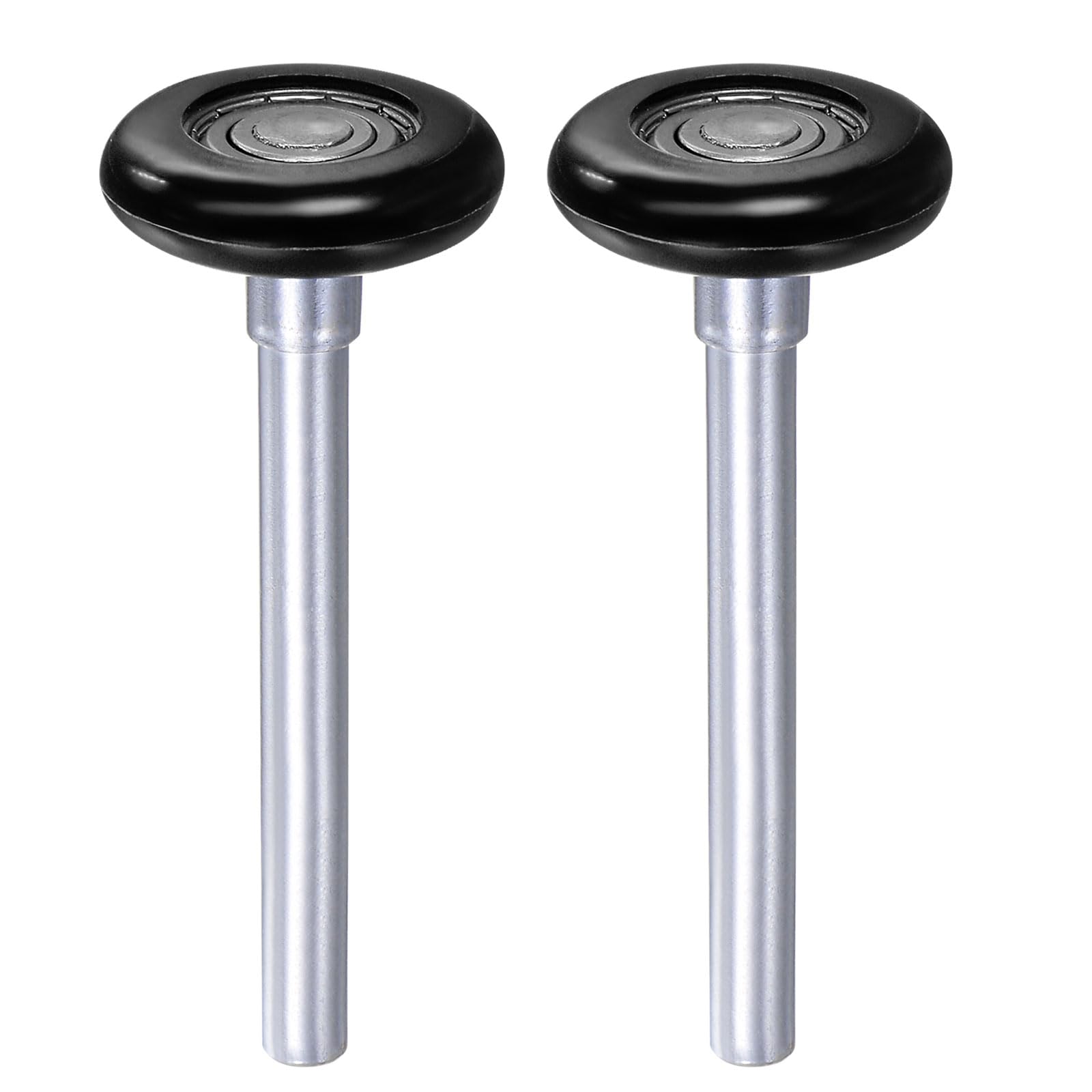 sourcing map 2pcs 1.8" Nylon Garage Door Rollers for 2" Garage Track, 4.25" Stem Quiet Garage Door Wheels, 6200zz Precision Bearing 8 Balls, Black