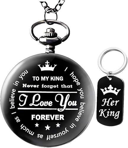Miniatura 2 de Udaney to My-King-Reloj de bolsillo, regalos para novio, el mejor regalo para él, regalos de novia, regalos del día de San Valentín para hombres,