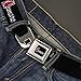 Buckle-Down Seatbelt Belt - 1972 CAMARO Script Emblem Black/Silver/Reds - 1.5