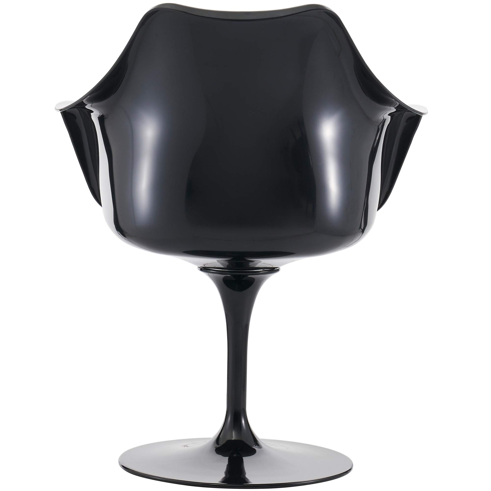 Sillón Giratorio Negro Brillante y marrón Texturizado