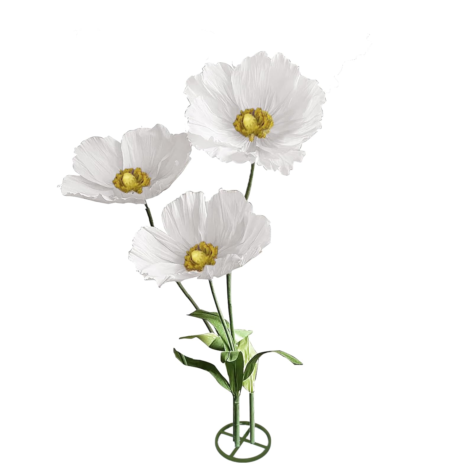 3Pcs Artificial Flowers for Outside, Large Flower Decorations for Birthday Party, Fake Flowers for Garden l Hotel l Office l Home Farmhouse Decor l Wedding l Art Gallery l Graduation l Store