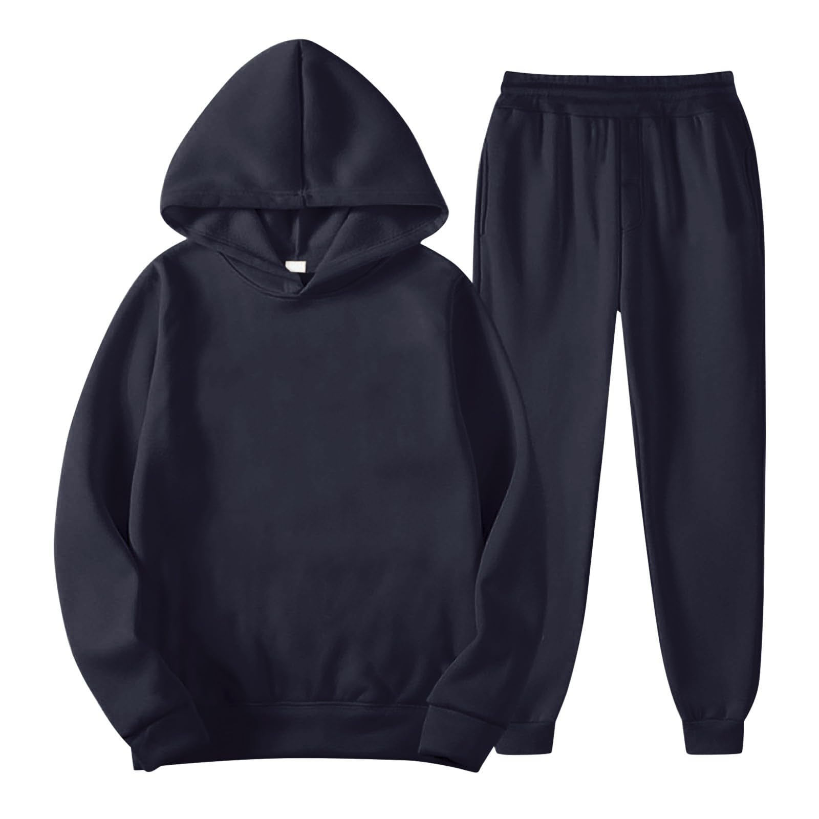 Tuta da ginnastica per bambini, 2 pezzi, a maniche lunghe, con cappuccio, pantaloni della tuta, casual, con cappuccio, pantaloni da jogging