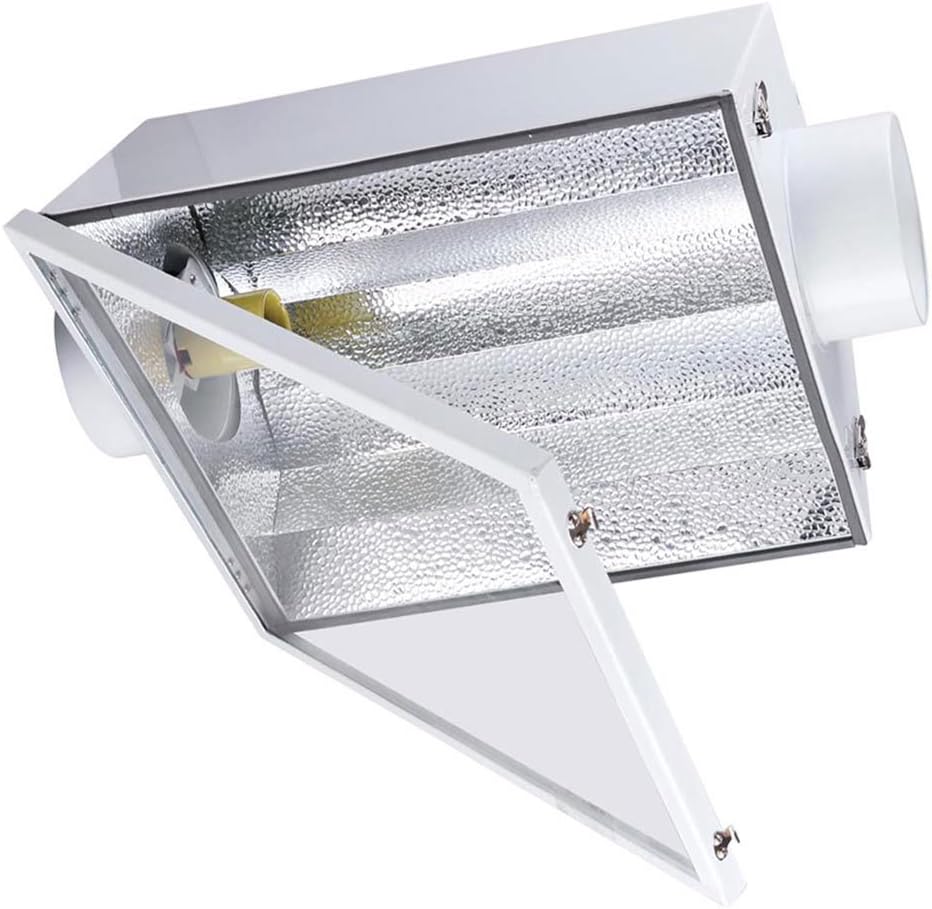 6" Inline Air Cooled Tube Reflector Grow Light Reflector Hood w/ Tempered Glass