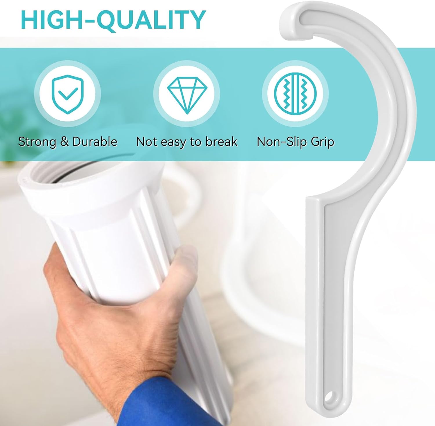 Water Filter Wrench HALF 180° Fit for APEC Water System, Heavy-Duty Wrench Fit most 10" x 2.5" Filter Housings for Reverse Osmosis or Under-sink Water Flter Systems, Half-Circle 3-3/4" Opening, 2Pack