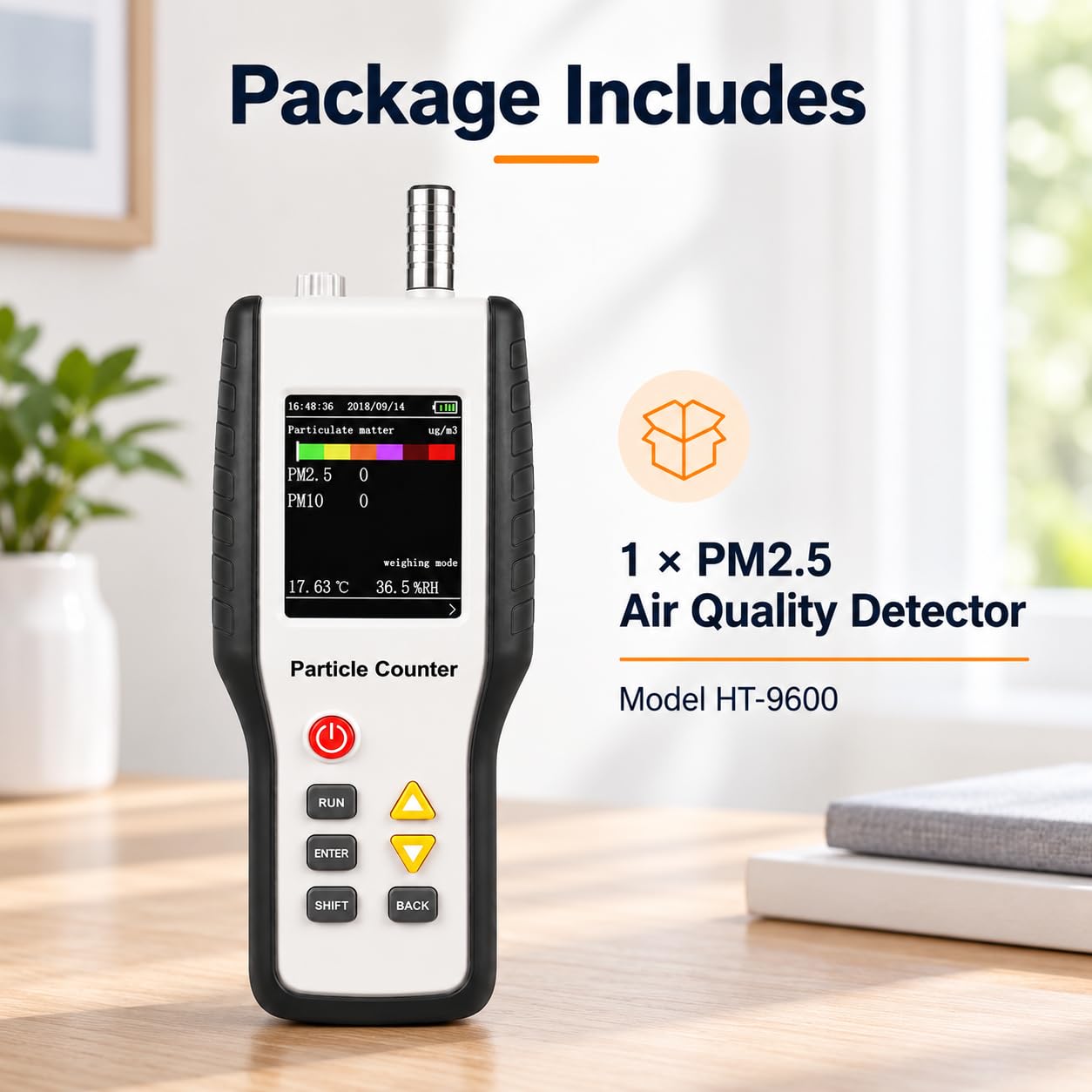 Detector de calidad del aire, LCD de 2.8 pulgadas PM2.5 y monitor de