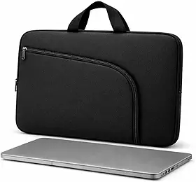 Capa para Notebook 15.6 Polegadas, Resistente à Água, Leve (150g), com Alça e Bolso Frontal, Case Protetora Slim para Trabalho, Faculdade e Viagem, Alça Reforçada, Neoprene - Qualidade Premium