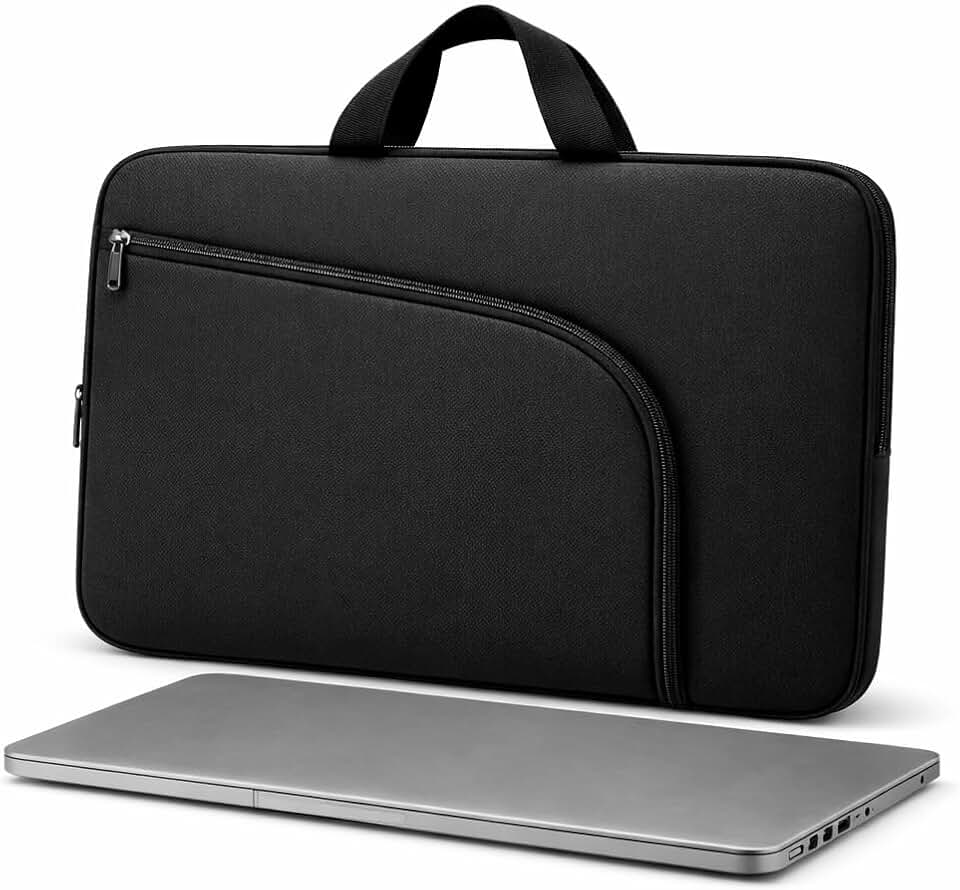 Capa para Notebook 15.6 Polegadas, Resistente à Água, Leve (150g), com Alça e Bolso Frontal, Case Protetora Slim para Trabalho, Faculdade e Viagem, Alça Reforçada, Neoprene - Qualidade Premium
