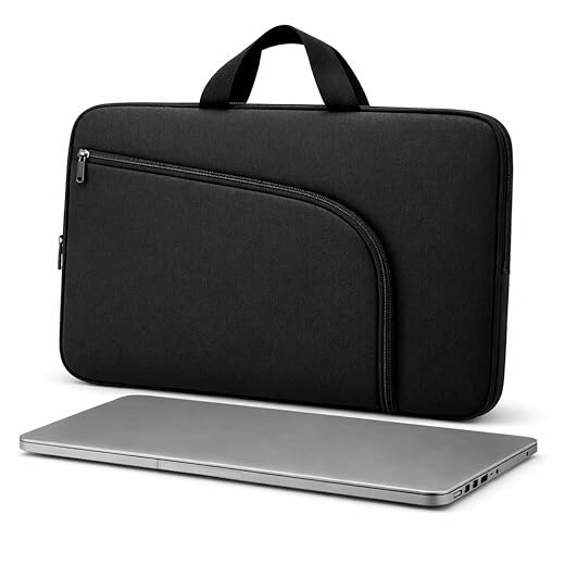 Capa para Notebook 15.6 Polegadas, Resistente à Água, Leve (150g), com Alça e Bolso Frontal, Case Protetora Slim para Trabalho, Faculdade e Viagem, Alça Reforçada, Neoprene - Qualidade Premium