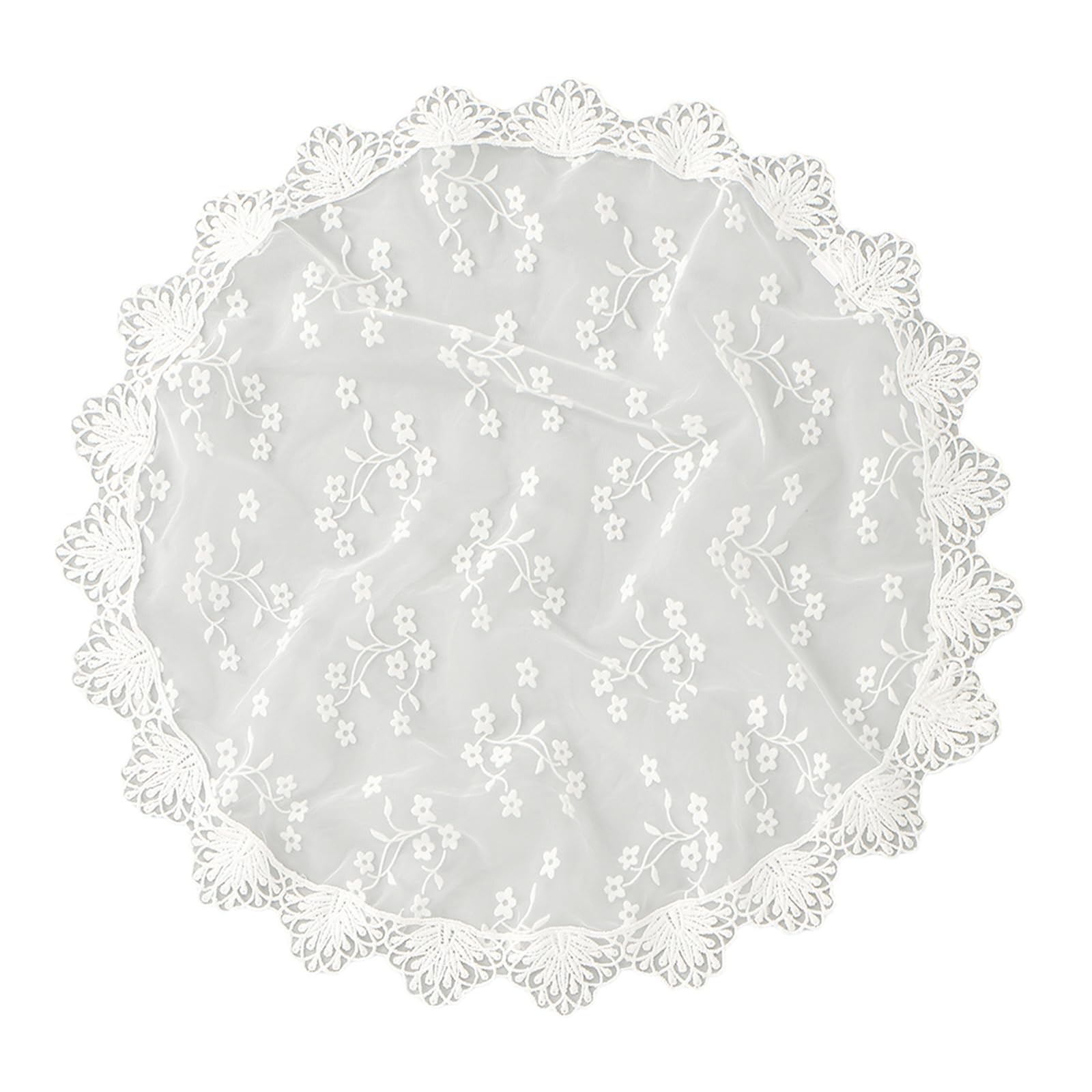 MICFENY Elegant Lace Flower Round Veils For Bride Wedding Chapels Headcover Seethrough Sheer Headscarf Women Accessories
