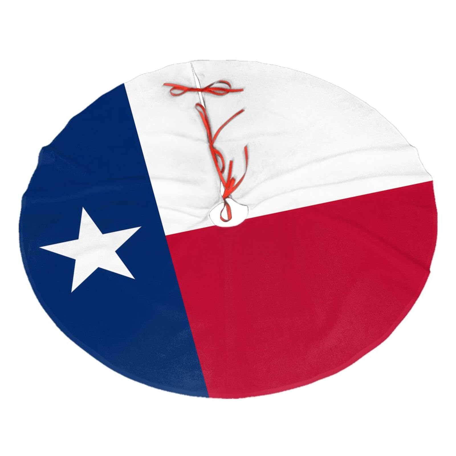 Flag of Texas Printed Christmas Tree Skirt Christmas Plush Tree Skirt 48 inches (About 112.2 cm) Christmas