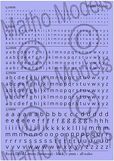 Matho Models Decal Letters (Lowercase) - Black, 1-3mm - Plastic Model Accessories # 80012