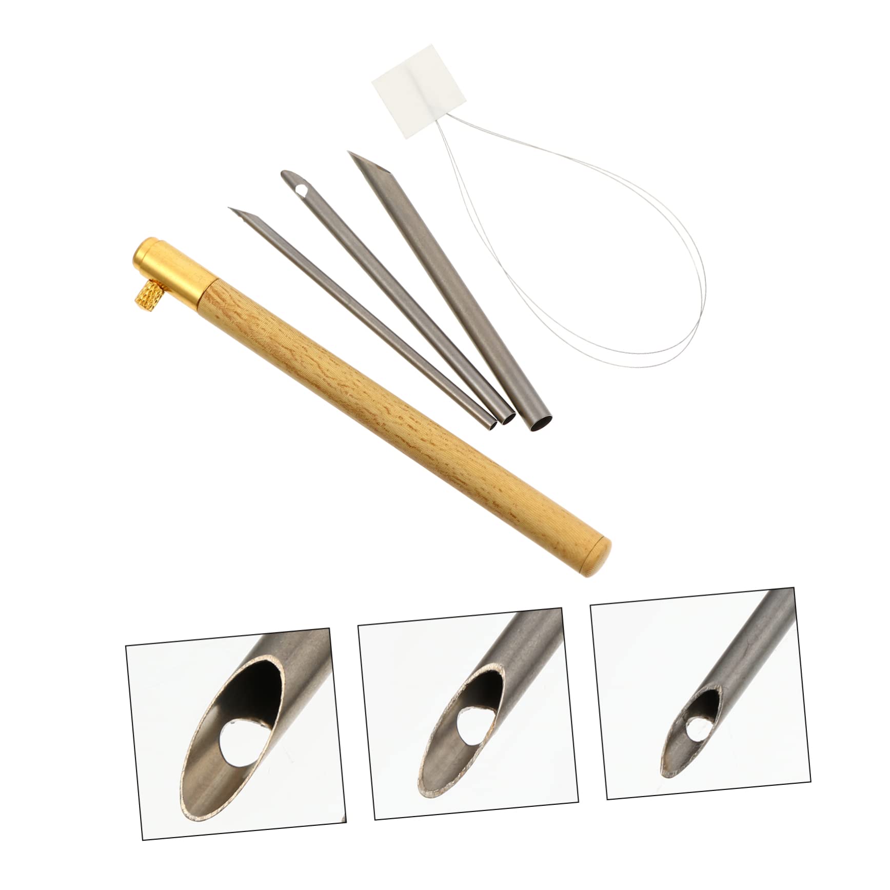 NUOBESTY 3sätze Holzgriff Punch Needle Mit Verstellbaren Nadeln Und Fädler Für Stick Und Webarbeiten Für Anfänger Und Fortgeschrittene Geeignet Ergonomisches Design Für Komfortables