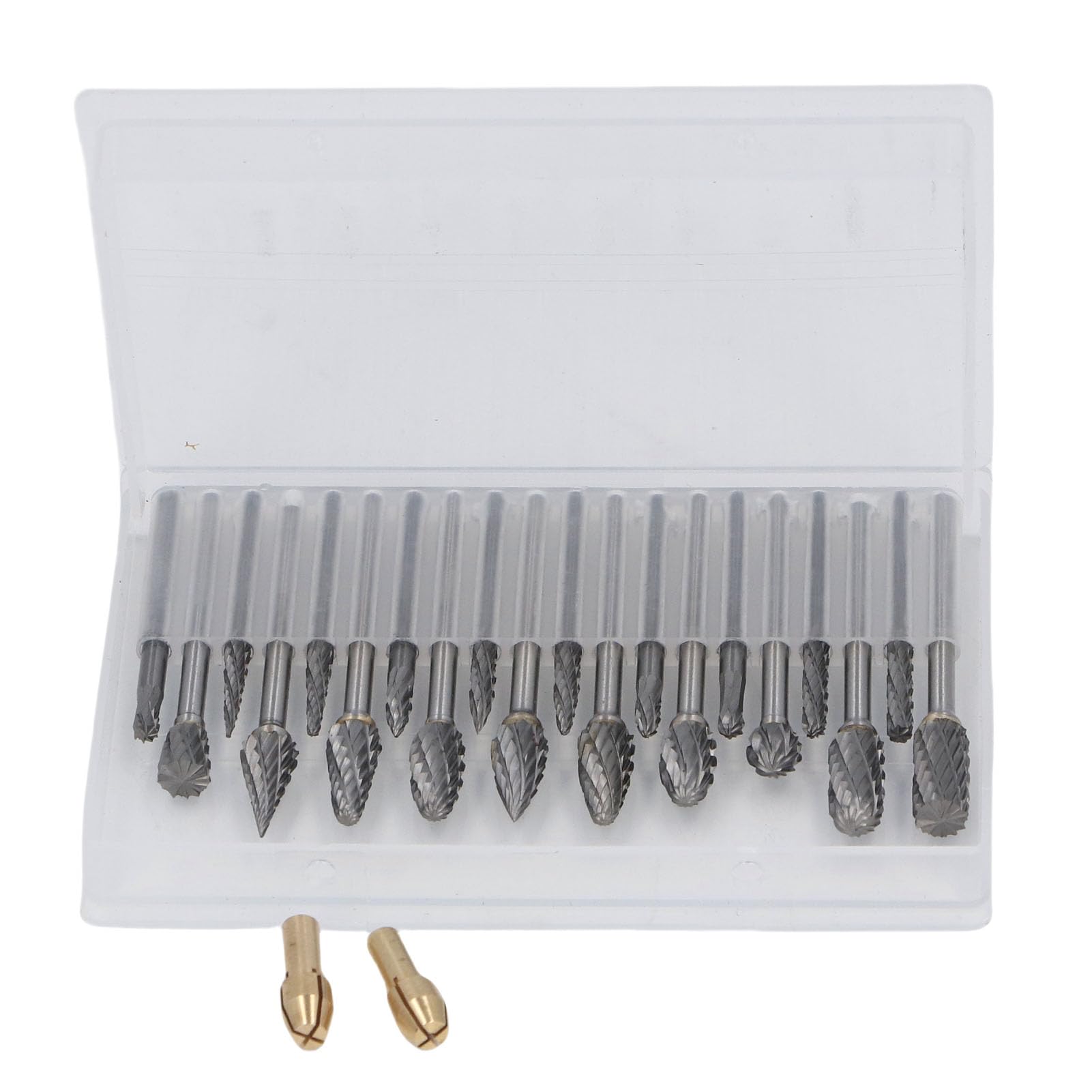 Ausla 20-teiliges Doppelschnitt-Karbid-Frässtift-Set, Wolframkarbid, Langlebiges Werkzeug für Holzbearbeitung, Schnitzen, Gravieren, Kompatibel mit Hardell-Schleifmaschinen