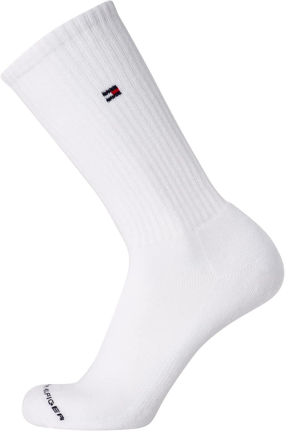Tommy Hilfiger Mens Crew Socks - 12 Pack Cotton Blend Cushioned Athletic Performance Crew Length Running Socks for Men