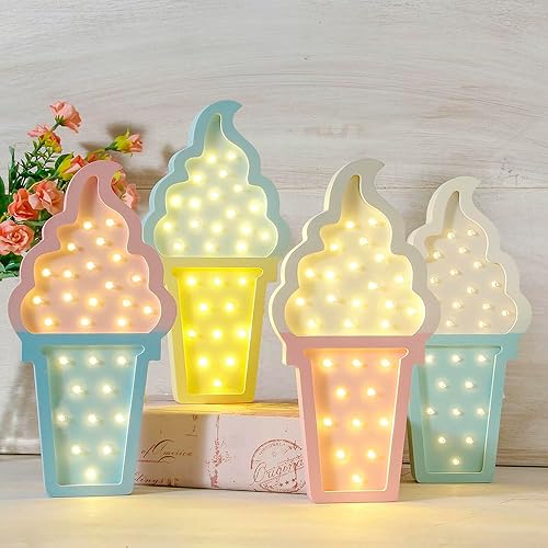 Miniatura 8 de Luz de ambiente romántico de helado, San Valentín, fiesta, boda, fiesta de cumpleaños, decoración de habitación de los niños, funciona con pilas,