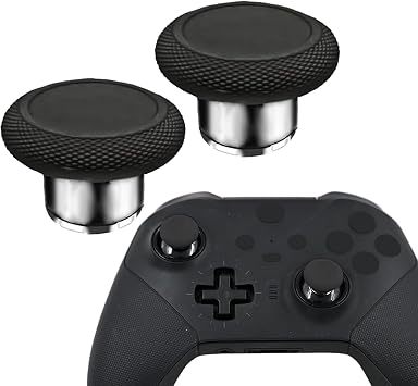 2 in 1 Short Metal Thumbsticks Replacement for Elite Series 2 Core Controllers, Replacement Thumbsticks for Xbox Elite Series 2 ControllersBlack