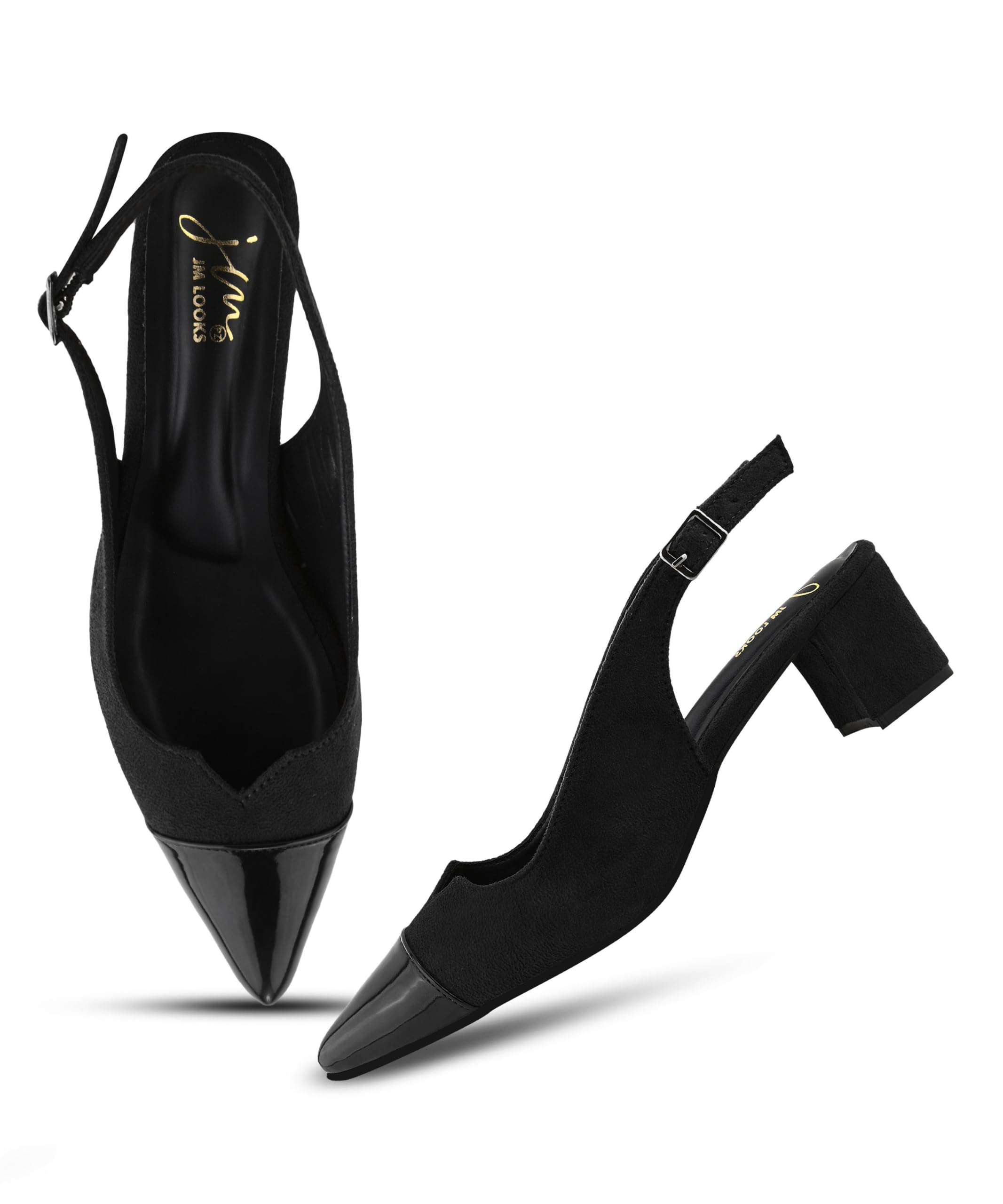 jm looks Sophisticated Suede Pointed Toe Slingback Block Heels Classic Semi Formal Pumps for Women-picture-52