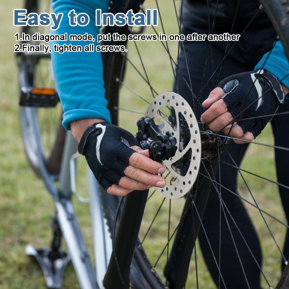 Zestaw tarcz hamulcowych do roweru ze stali nierdzewnej | tarcza hamulcowa rowerowa 140 mm z 6 śrubami, 6-otworowa tarcza hamulcowa rowerowa do rowerów górskich