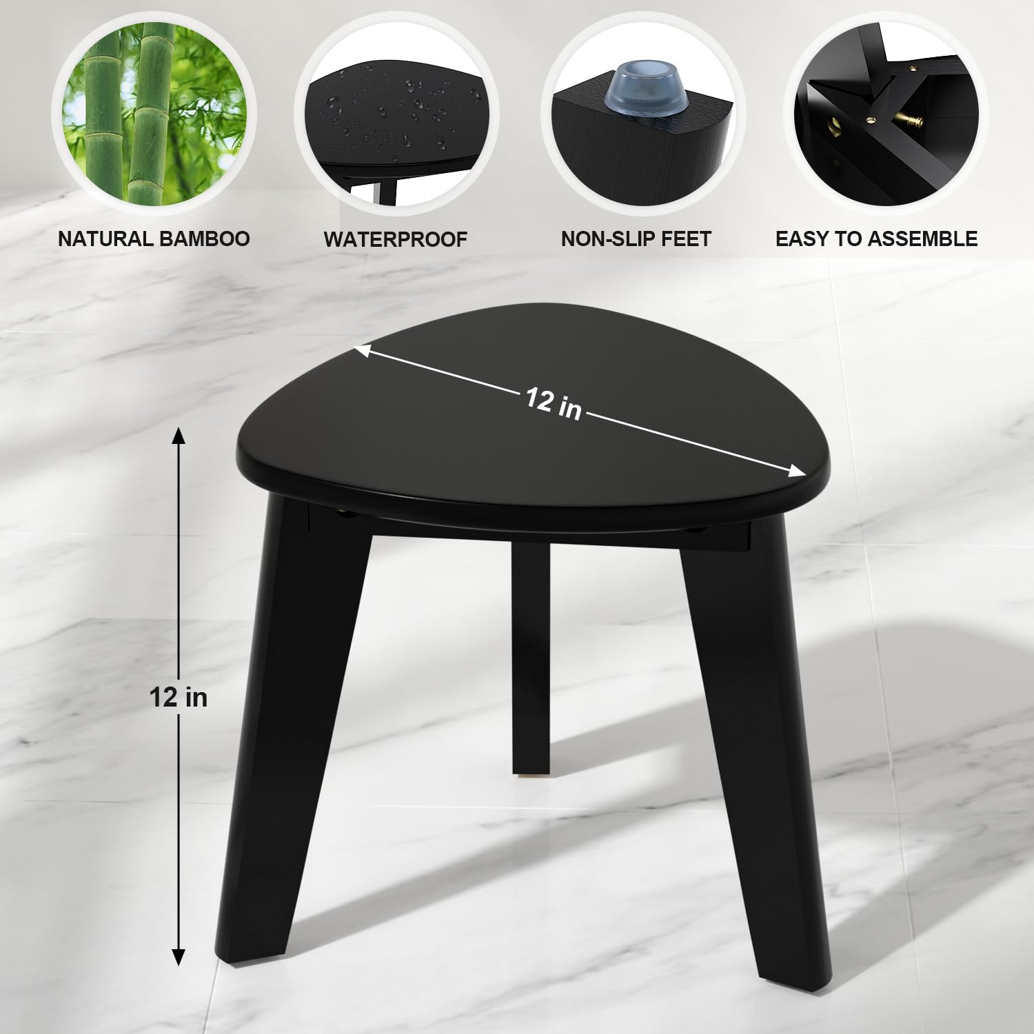 Domax Bancs de douche en bambou pour douche intérieure – Banc de salle de bain en bois imperméable avec étagère de rangement pour adultes, personnes âgées et personnes âgées – Chaise de Domax Bancs de douche en bambou pour douche intérieure – Banc de salle de bain en bois imperméable avec étagère de rangement pour adultes, personnes âgées et personnes âgées – Chaise de