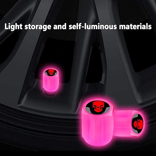 Miniatura 4 de 16 tapas de válvula de neumático fluorescentes, tapa de válvula de aire luminosa para rueda de automóvil, accesorios de decoración universales para