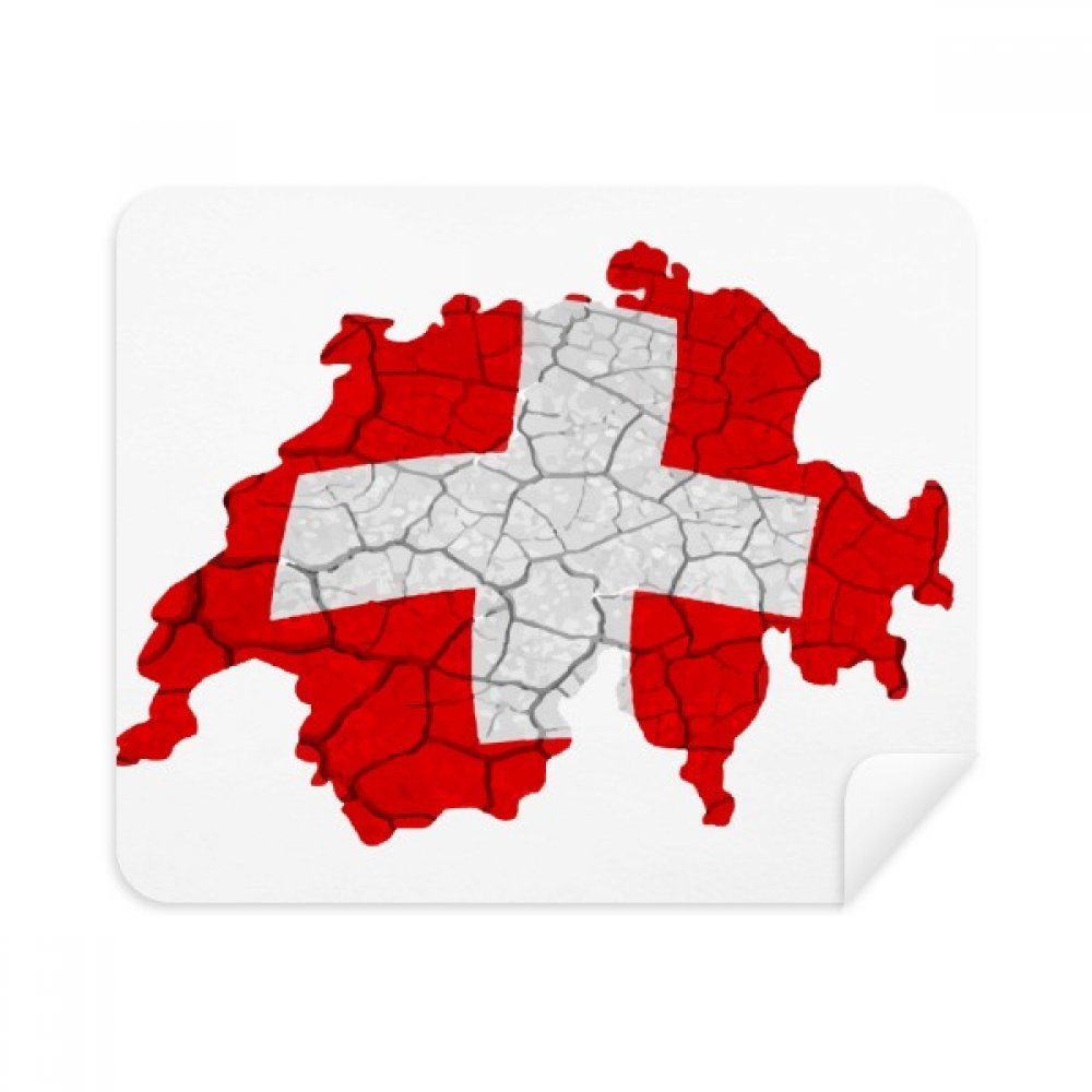 Map Switzerland Flag Pattern Cleaning Cloth Screen Cleaner 2pcs Suede Fabric