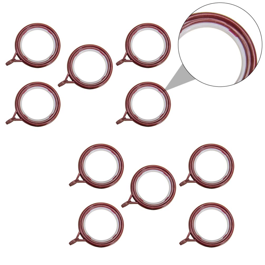 BESPORTBLE Curtain Rings Clips 10 Pack Roman Curtain Ring Hooks for Drapes Silent Grommets Easy Installations