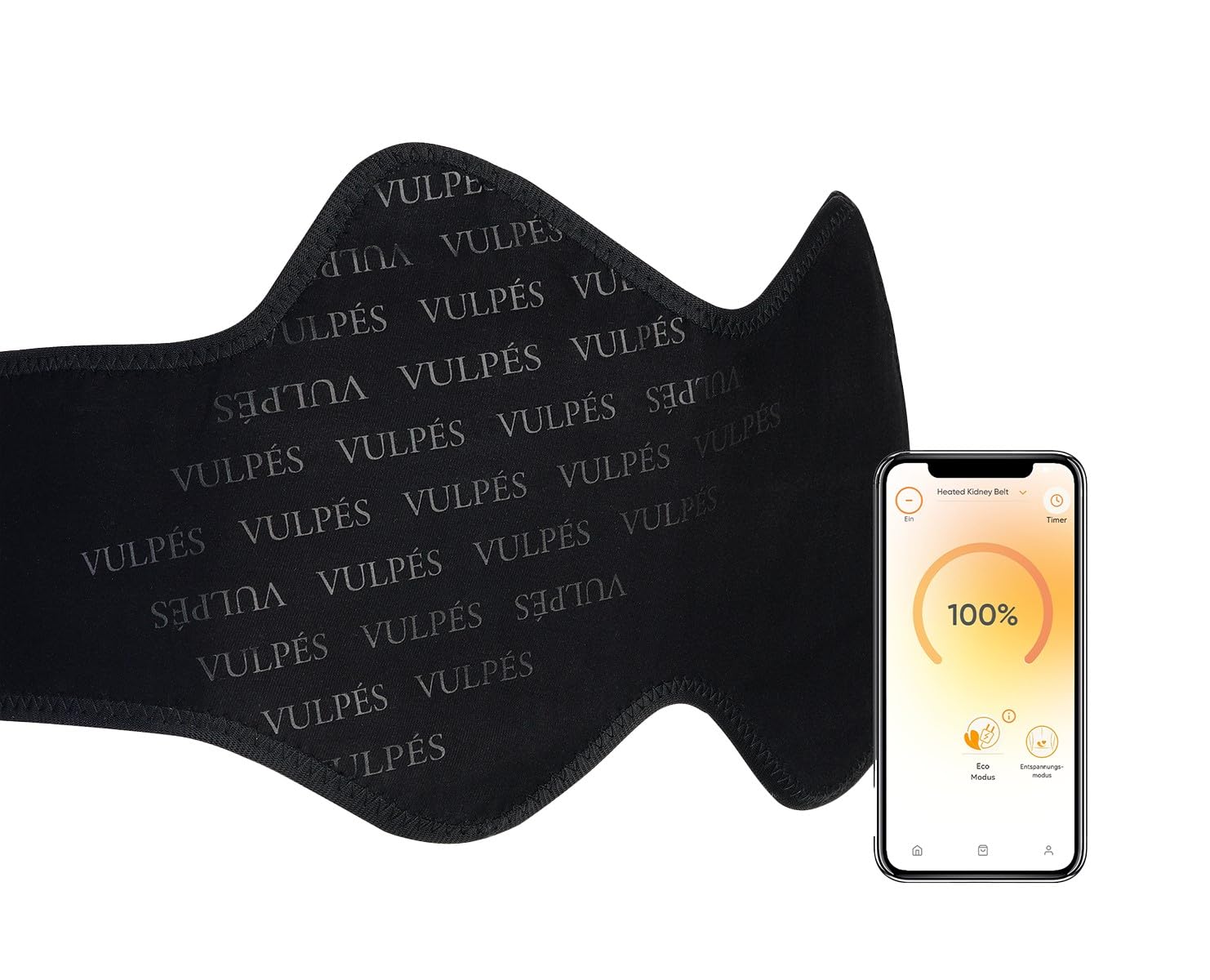 Vulpés HeatBelt Pro 10 – inteligentny pas grzewczy na podczerwień | urządzenie medyczne do pleców, nerek i miednicy | sterowanie za pomocą smartfona | organiczny materiał z bambusa