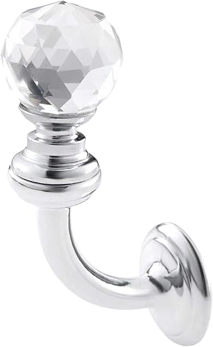 Miniatura 9 de Mgoodoo Ganchos de cristal montados en la pared, soporte decorativo para bata de baño, colgador de toalla con tornillo para máscara facial,