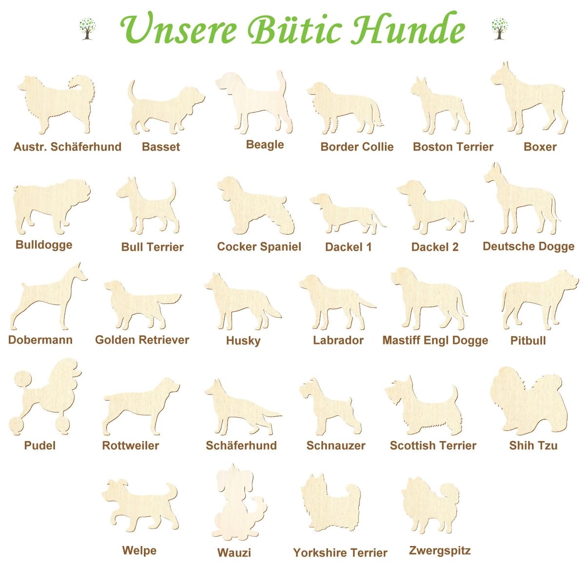 Holz Golden Retriever - Deko Basteln 3-50cm, Größe:50cm, Pack mit:1 Stück