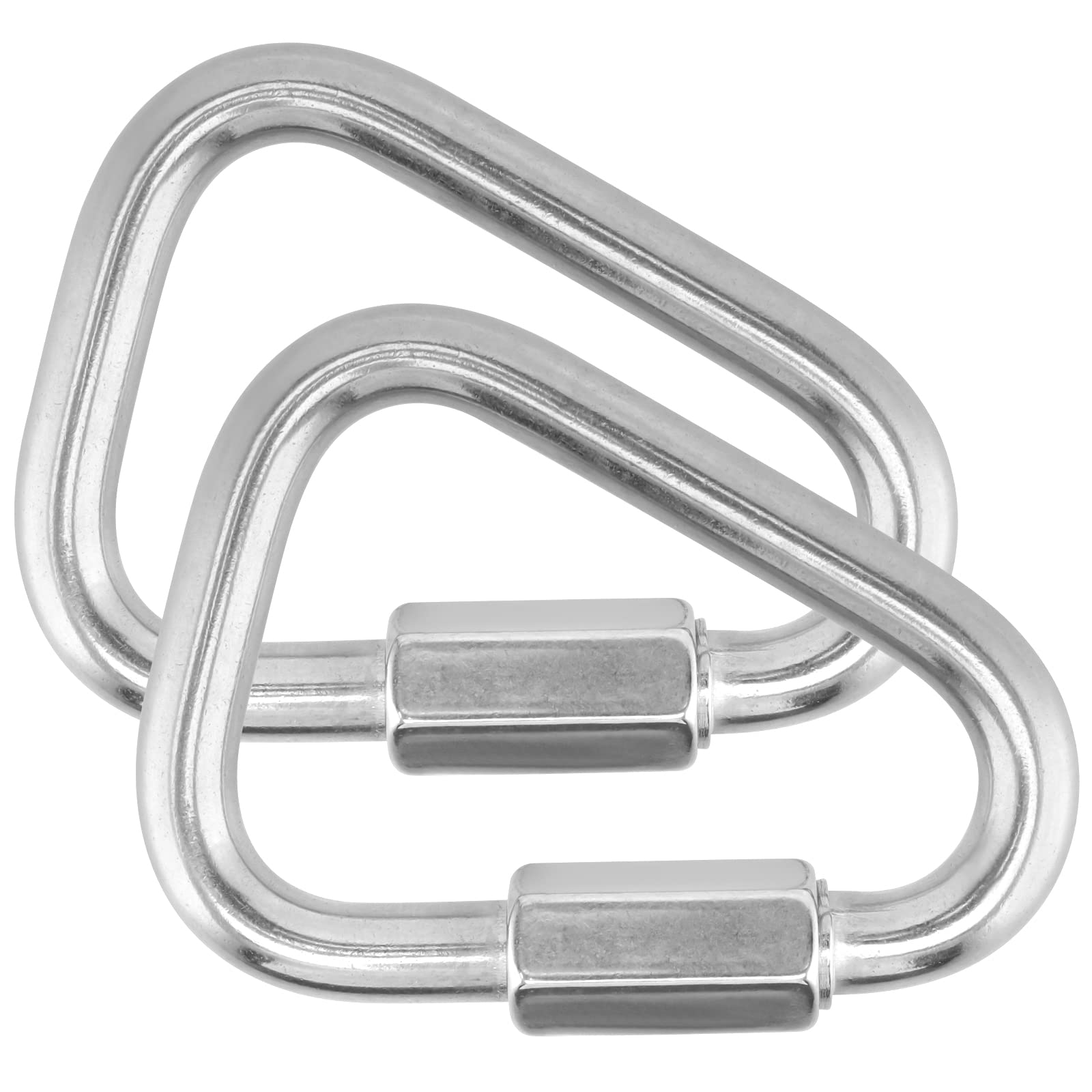 JEUIHAU 2 PCS 3/8 Inch M10 Delta Quick Link, Heavy Duty Stainless Steel 3.5 Inch Triangle Quick Link for Connection and Hanging, 2425 Lbs Working