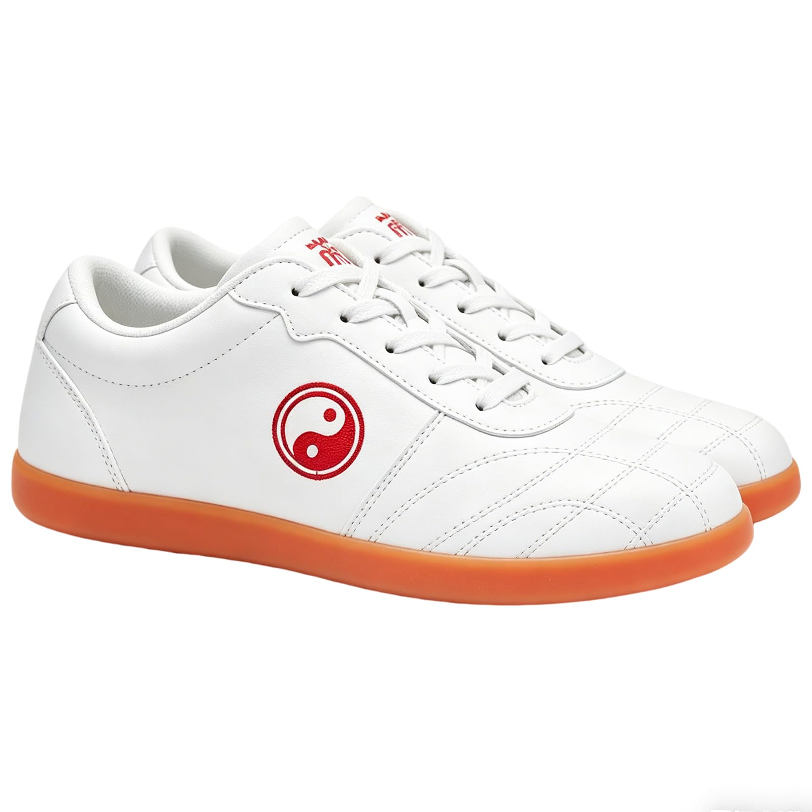Chaussures de Tai Chi,Chaussures de Boxe Arts Martiaux pour Homme Femme,Pantoufles de Style Chinois Kung Fu Semelle en Caoutchouc,Pantoufles de Sport Déc(Size:36/230mm,Color:Cuir blanc toutes saisons)