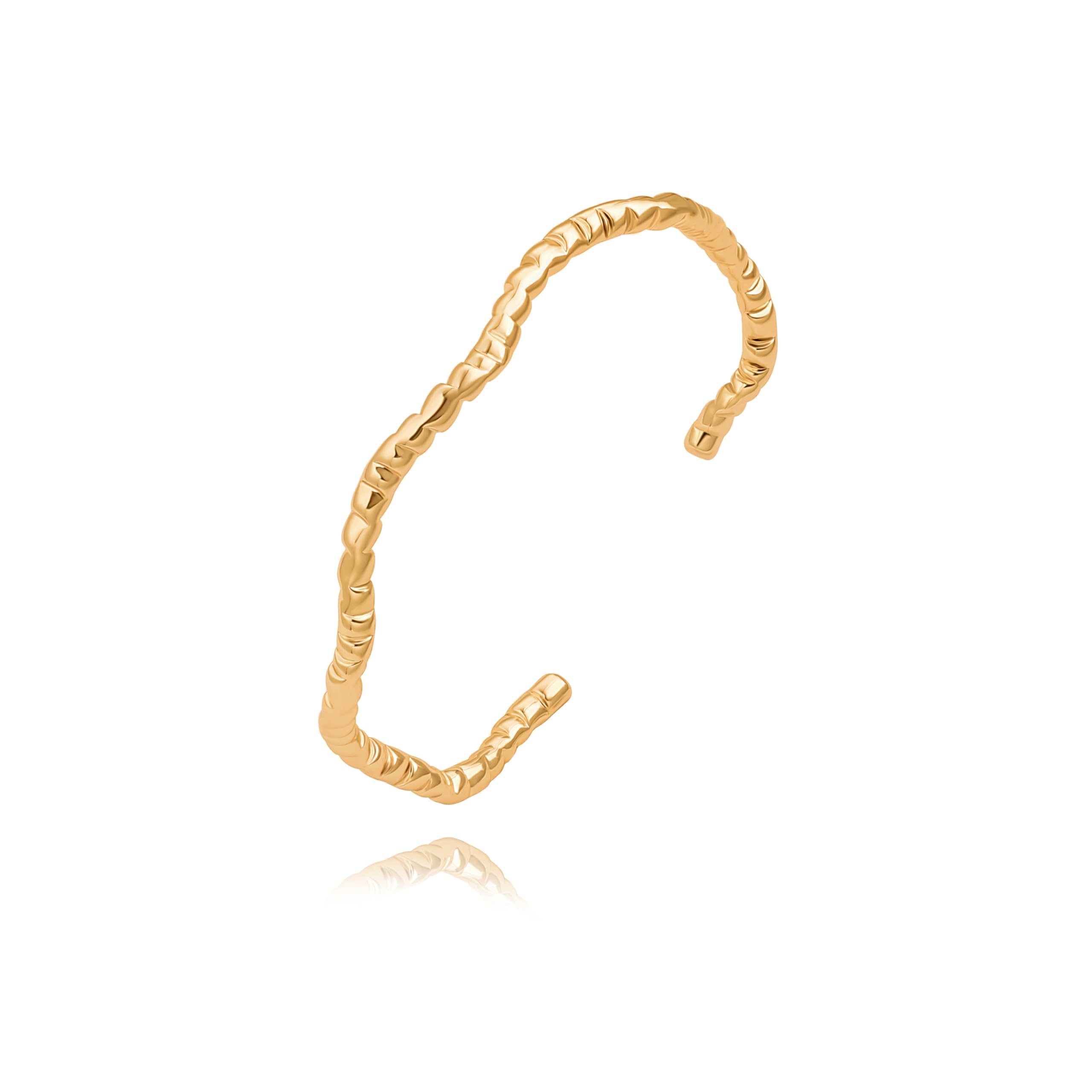 PERNNLA PEARL Dainty Gold Bar Bracelet for Women Simple Delicate Thin Cuff Bangle Hook Bracelet 18K Gold Plated Handmade Minimalist Jewelry