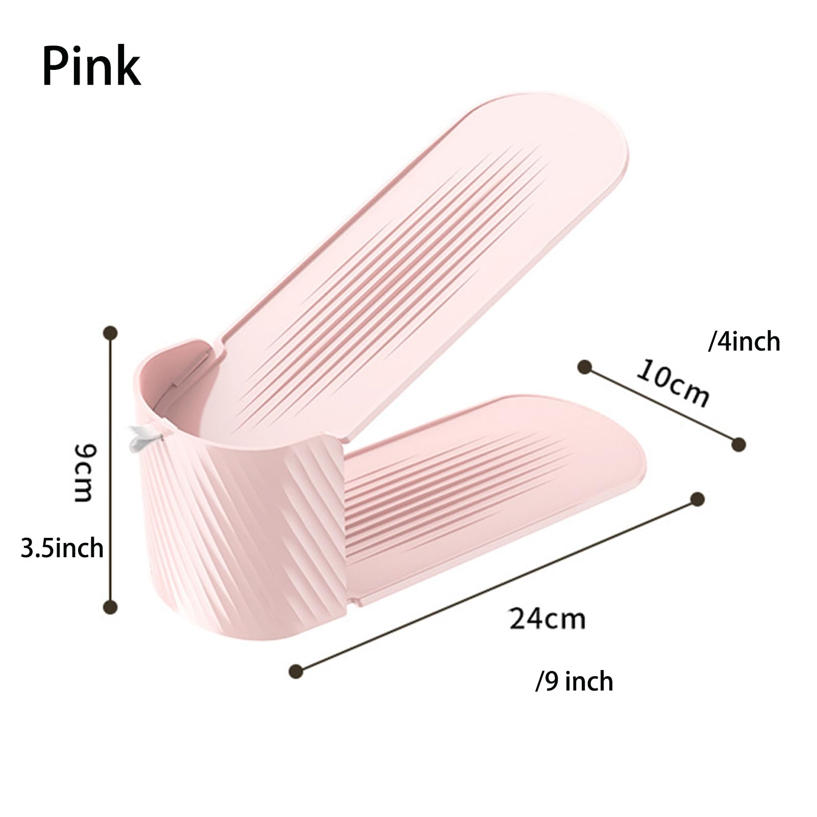 Dxcaicc Shoe Slots Organizer, Shoe Stackers for A Pair of Shoes, Adjustable Shoe Rack with 3 Levels,Shoe Storage Shoe Space Saver, 4 Pieces,Pink