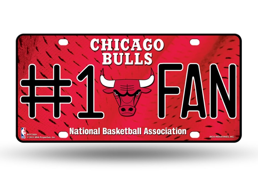 Rico Chicago Bulls #1 Fan Metal License Plate Tag - Number One! Let's Go!!