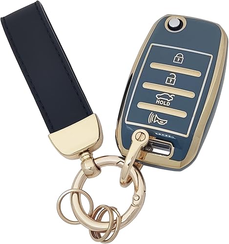 vurbemes Funda para llavero de TPU para Kia Sorento Sportage Rio Soul Forte Optima Carens Picanto Flip sin llave