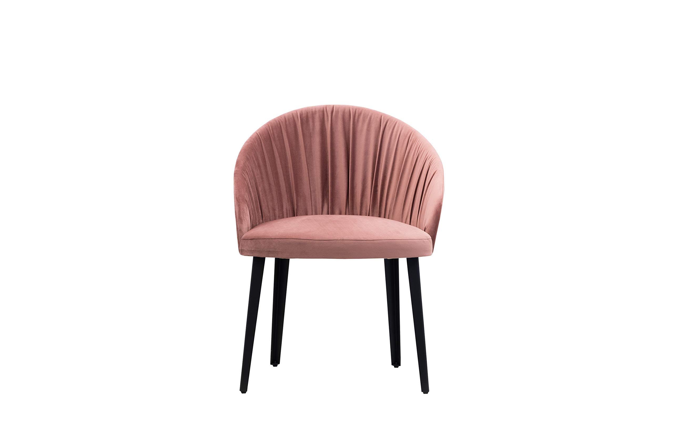 Chaise en velours réglable saumon et pieds métal au confort absolu