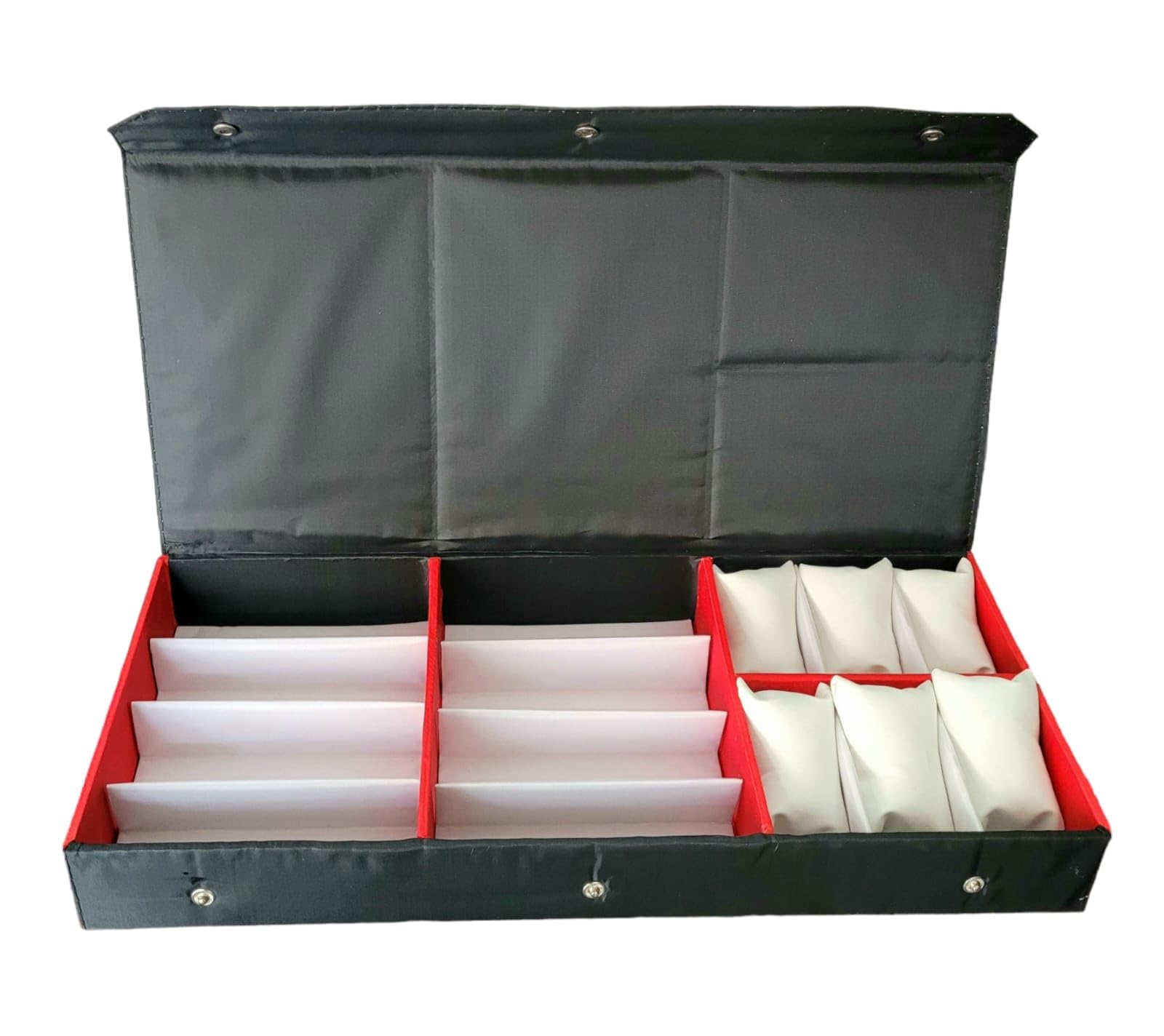 Proniks Goggles,Eyewear, Sunglass.Watches case cover Box zipper 10pcs storage organiser in leather finished (White black Medium) (B08PG1TS6B) Amazon Price History, Amazon Price Tracker