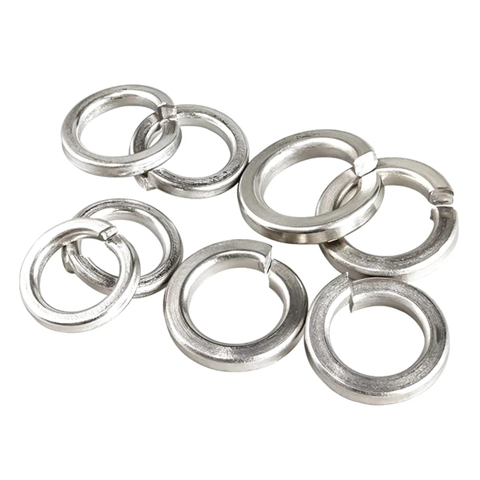 PULaif Spring Lock Washers, Spring Lock Washer 304 Stainless Steel M1.6-M30 5-50pcs(M8 (20pcs))
