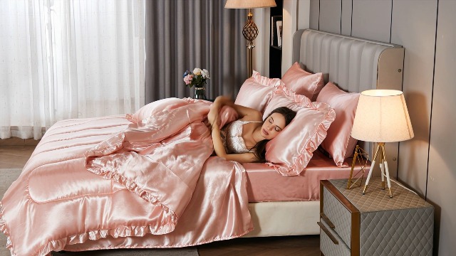 Amazon.com: Satin Comforter Set with Sheet Set Queen 8 Pieces Silk