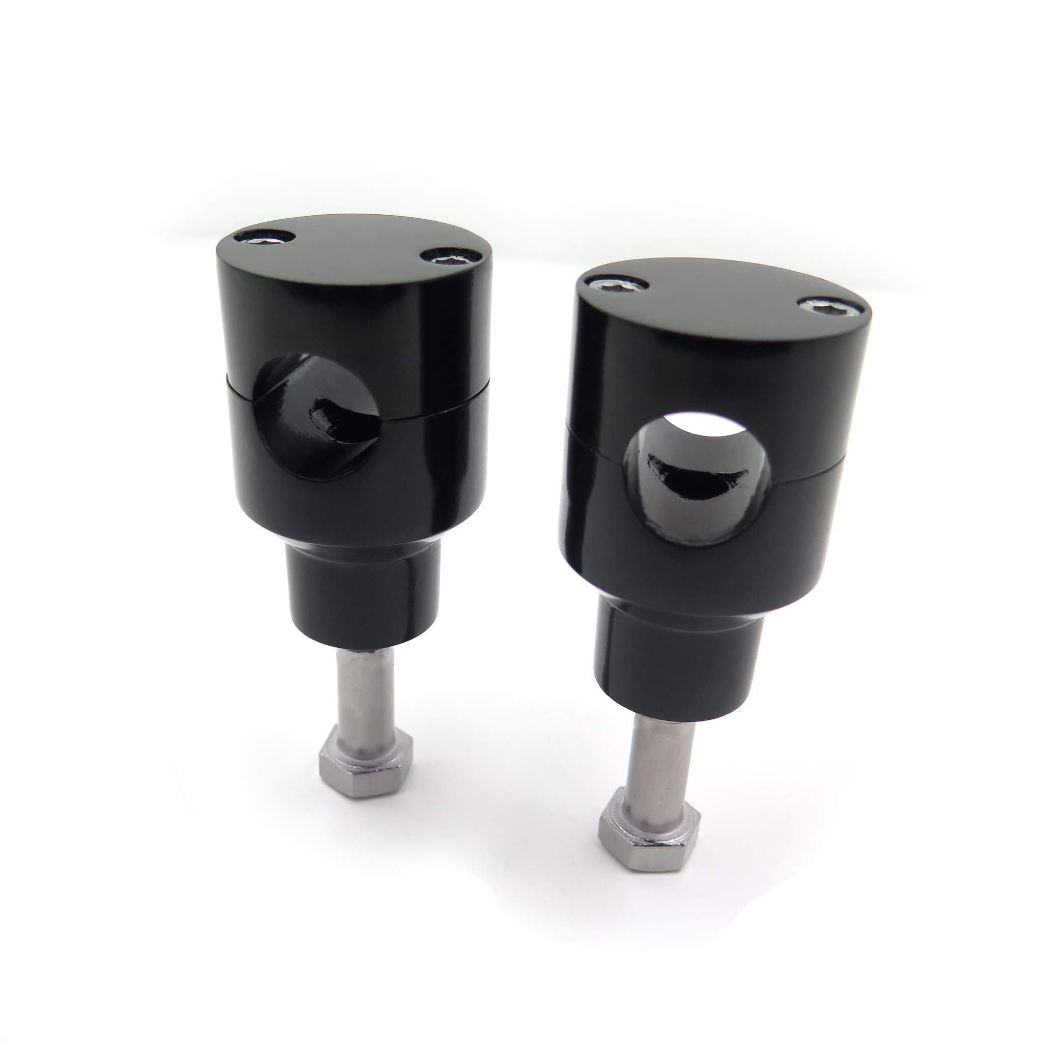 XKH-MOTO Motor Shorty ROUND 78 Handlebar Riser Compatible With Most Motorcycle with Bar Hole Diameter: 78 (22mm) [PN: MT030-007-1.25-BK], Black